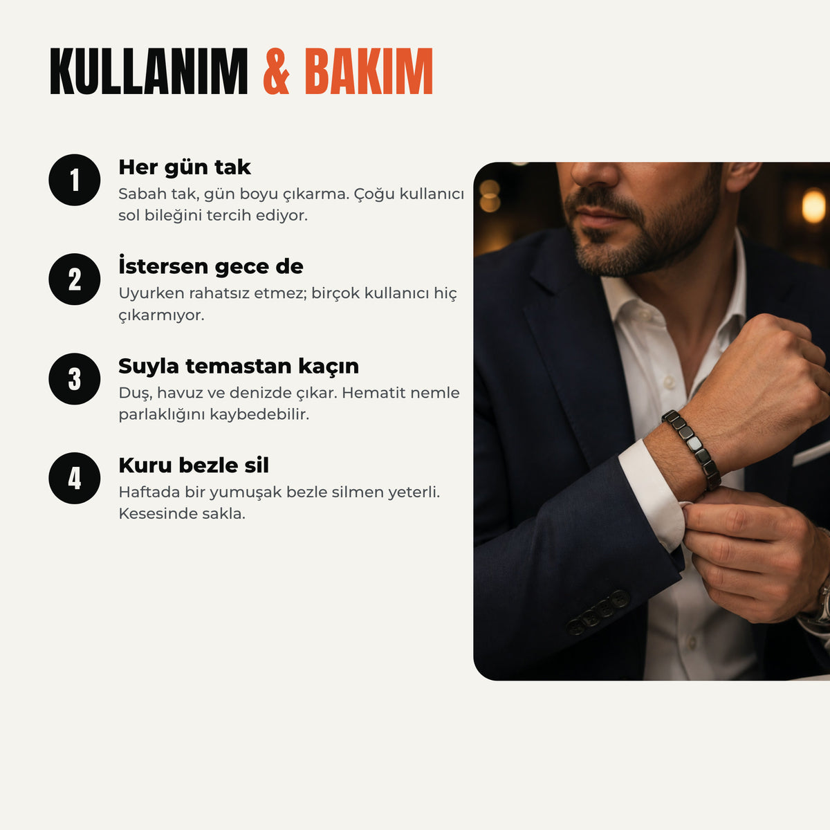 Hematit bileklik kullanım ve bakım önerileri